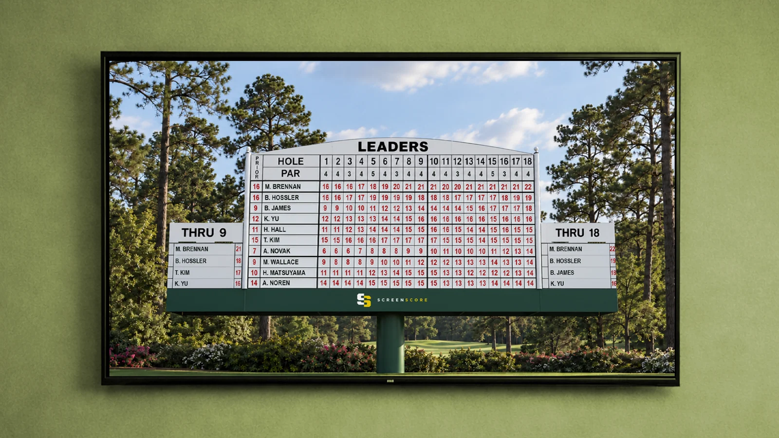 Heritage Golf leaderboard ScreenScore mockup